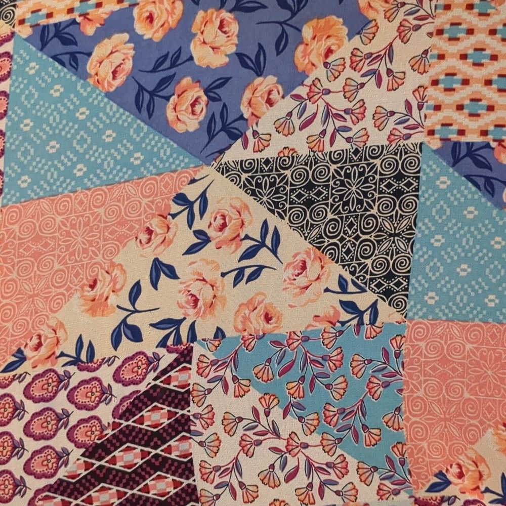 Sheer Patchwork Patterned Blouse Top - Picture 3 of 7